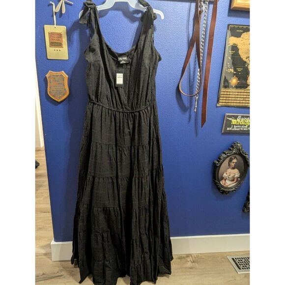 Sz M (18/1XL) City Chic Dress Dobby Love in Black - BNWT! - Picture 2 of 11
